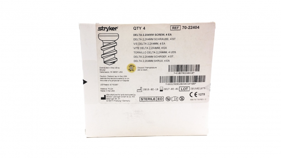 Stryker Delta 2.2mm X 4mm Scew, 4 Per Pack