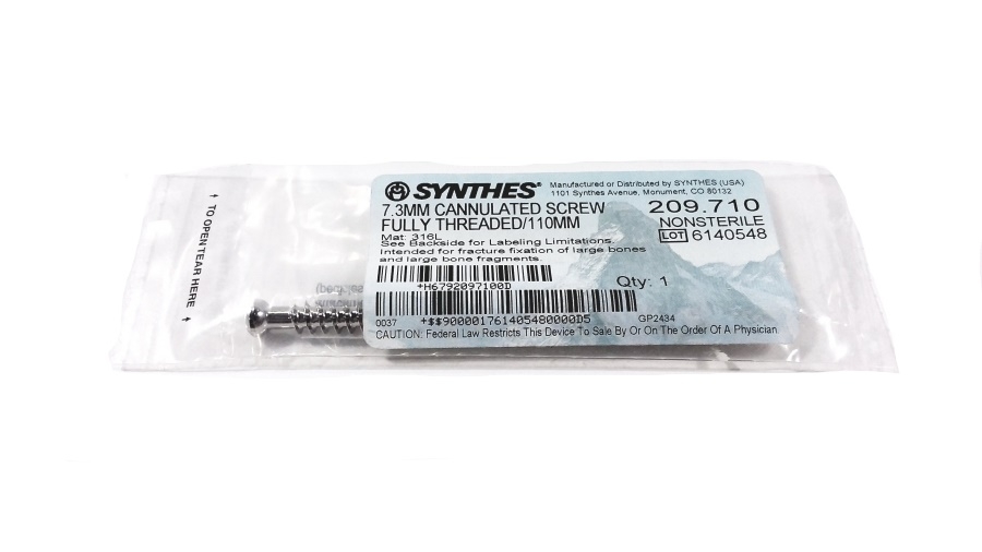 Synthes 7.3mm Cannulated Screw Fully Threaded 110mm