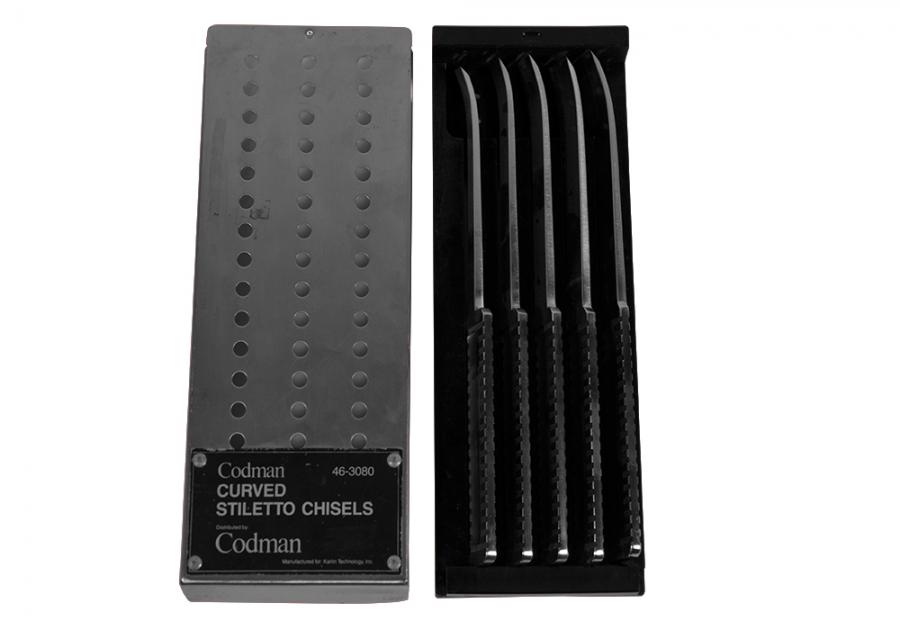 Codman Curved Stiletto Chisel Set with Case