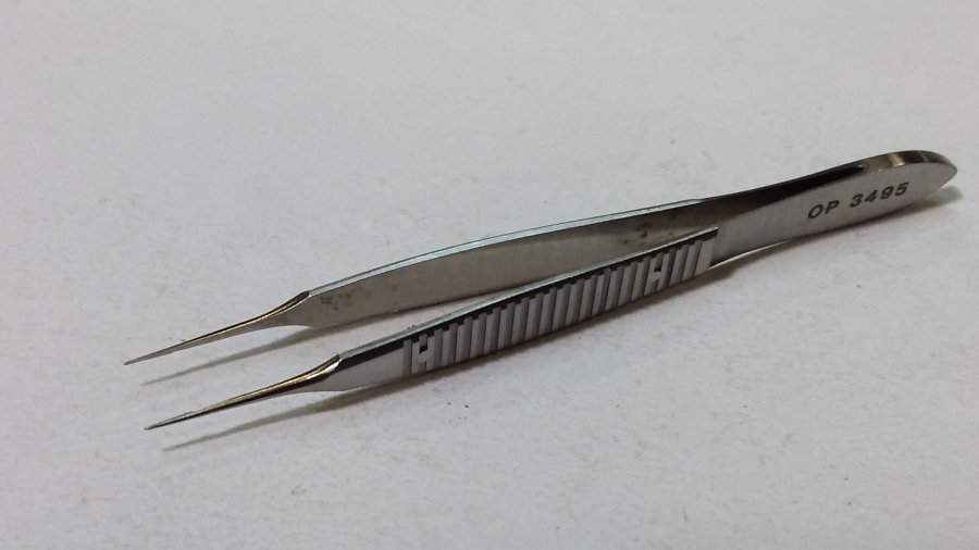 V. Mueller McPherson Micro Iris, and Suture Forcep. Smooth Tip, Straight Jaws, 3 1/4&quot; (83mm) Overall Length
