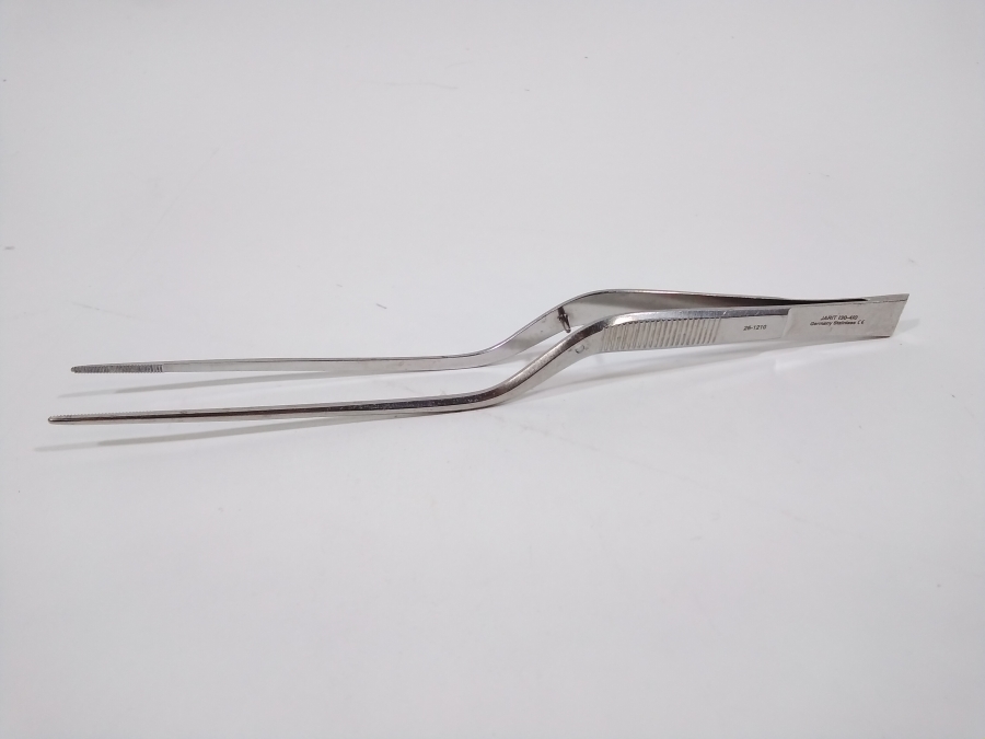 Jarit Cushing Dressing Forceps, Bayonet Serrated Scraper End