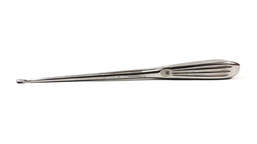 Richards/Smith &amp; Nephew Brun Bone Curette, Straight, 165 mm, Size 2