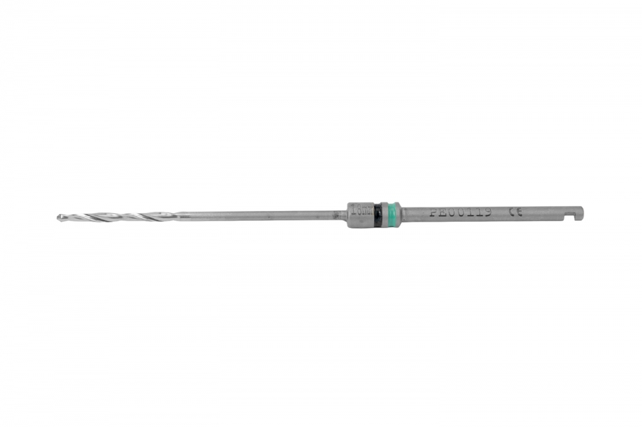 Synthes 1.5mm drill bit with stop, stryker j-latch, 18mm length 03.501.018