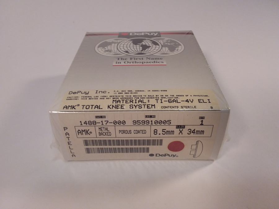 DePuy AMK Metal Back Patella 8.5 mm x 34 mm