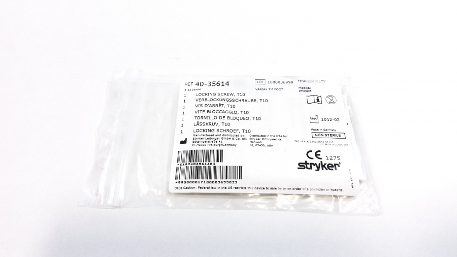 Stryker 3.5mm Locking Bone Screw 3.5x14mm