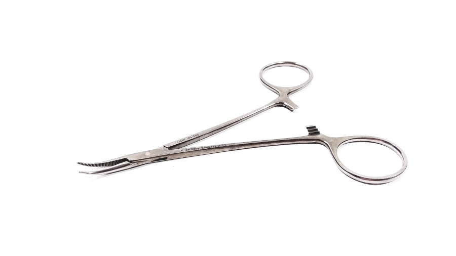 Jarit Petit-Point Jacobson Mosquito Forceps, 4⅞ (124mm) Curved