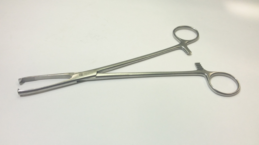 V. Mueller Jacob Uterine Forcep, Straight, 2x2 Teeth, 8 1/4&quot; (210mm) Overall Length