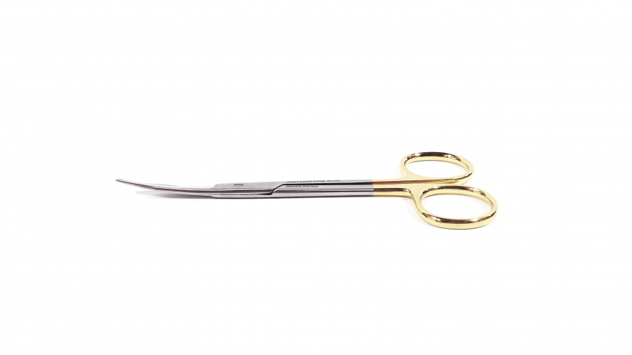 Jarit Reynolds Scissor, Petite-Point, Carb-Edge, Curved, One Blade Serrated, 5 1/8&quot;