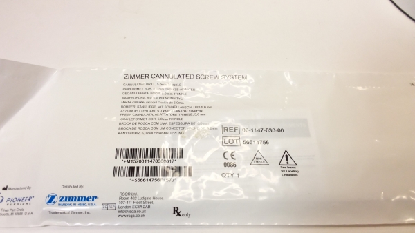 Zimmer Cannulated Drill 5.0mm Trinkle